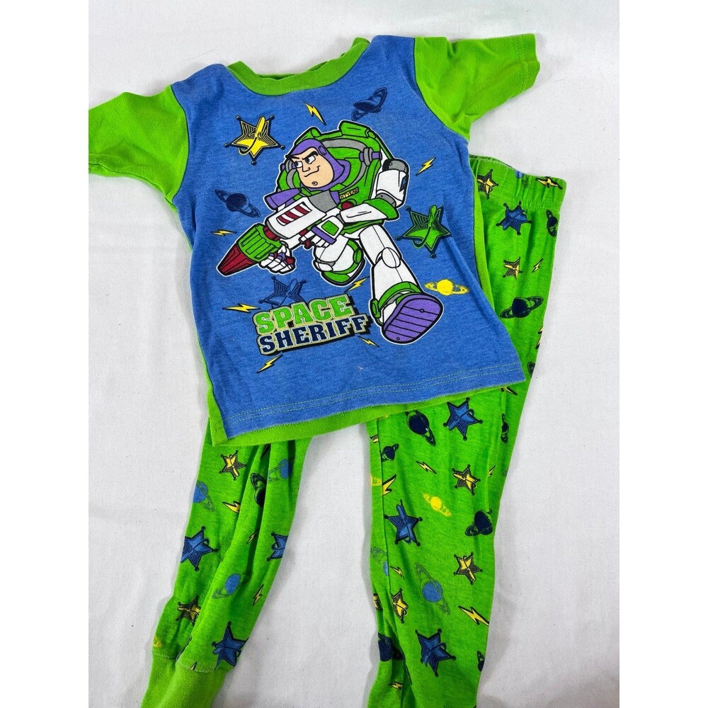 Vtg Disney Toy Story Buzz Lightyear Pajamas Set Boys Size 5T Space Sheriff